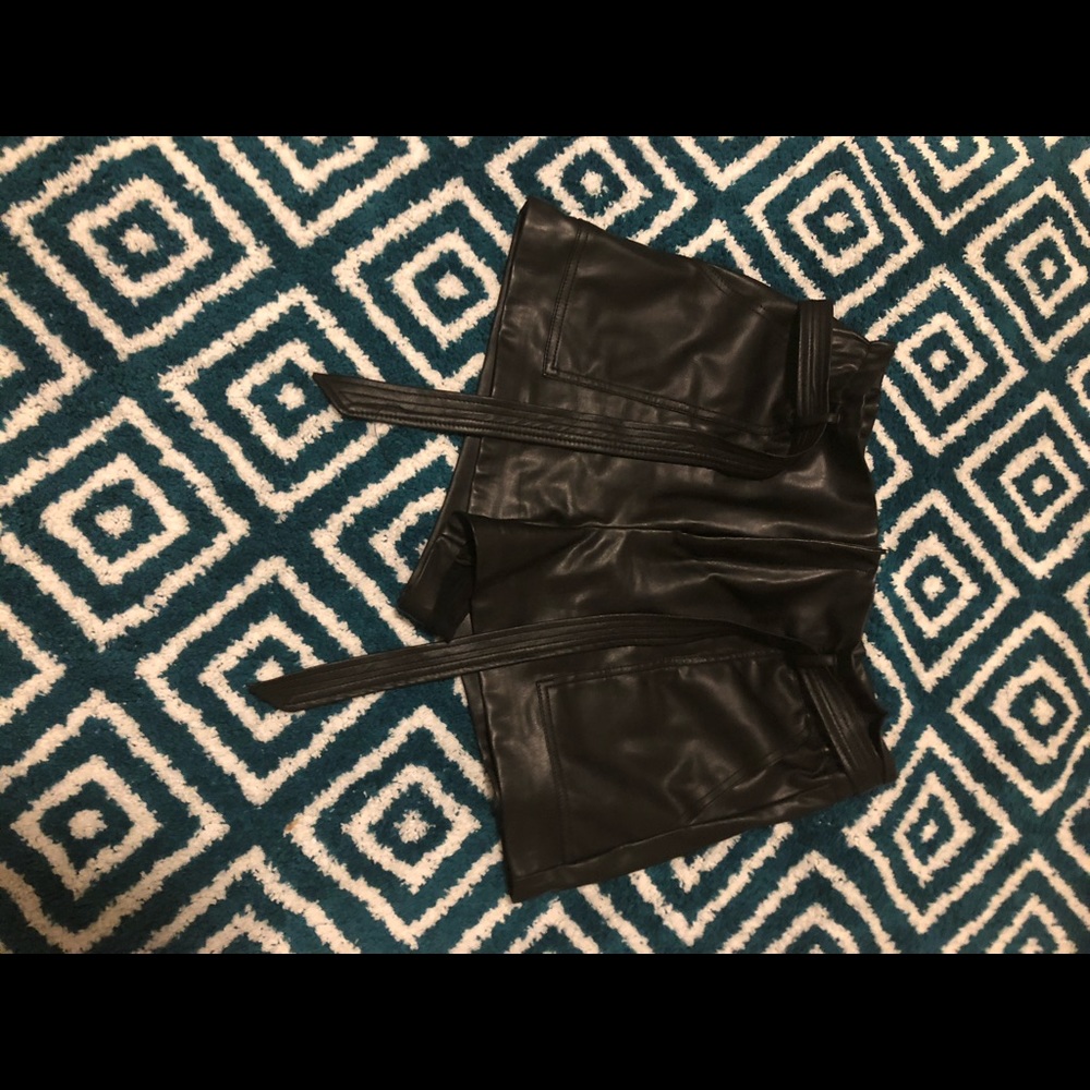 Black Leather Shorts